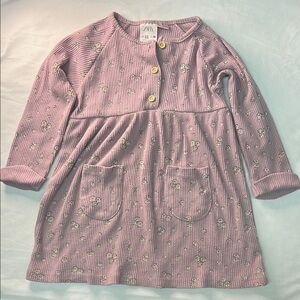 Zara kids(2-3yrs) Lilac Floral Buttoned Dress